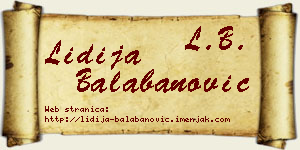 Lidija Balabanović vizit kartica